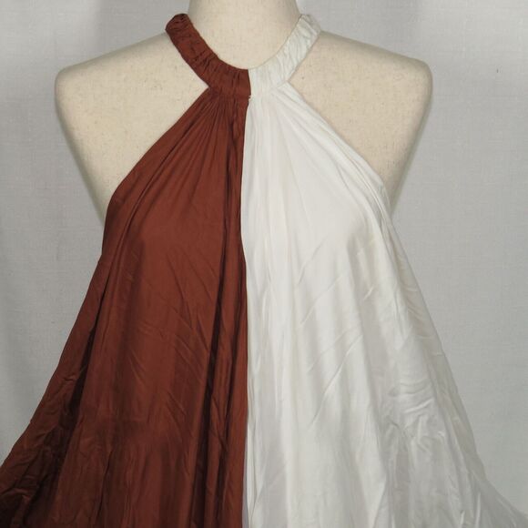 Anthropologie Let Me Be Colorblock Flowy Halter Maxi Dress Size Medium - Picture 10 of 13